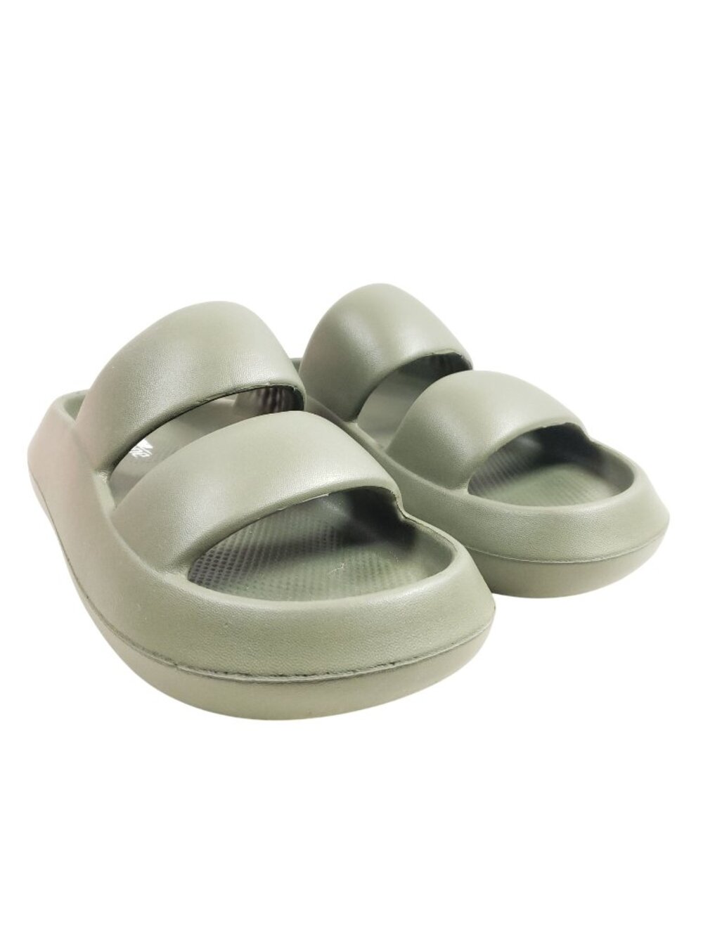 Crane Womens Size 8 Olive Green Double Strap Slide Sandals